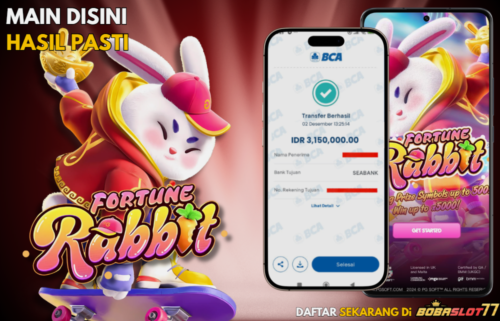 Selamat kepada user id : rok*****5 Wede Rp 3.150.000 di Game FORTUNE RABBIT PG SOFT Cair Gk Sampe 1 Menit! Menang Mudah di Bobaslot77